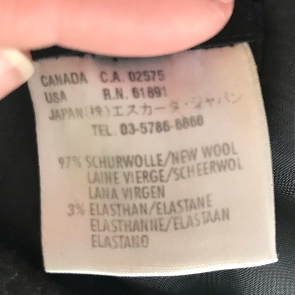 Escada Wool Dark Gray Skirt w Double Slits - Picture 7 of 8